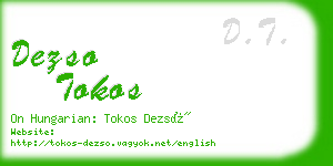 dezso tokos business card